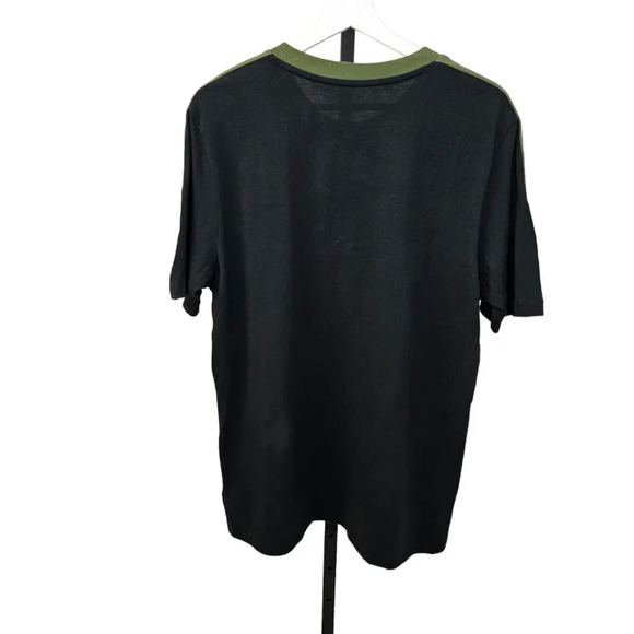 Adidas Mens Camo  3 Striped Tee Size Large Black Green - Picture 6 of 7